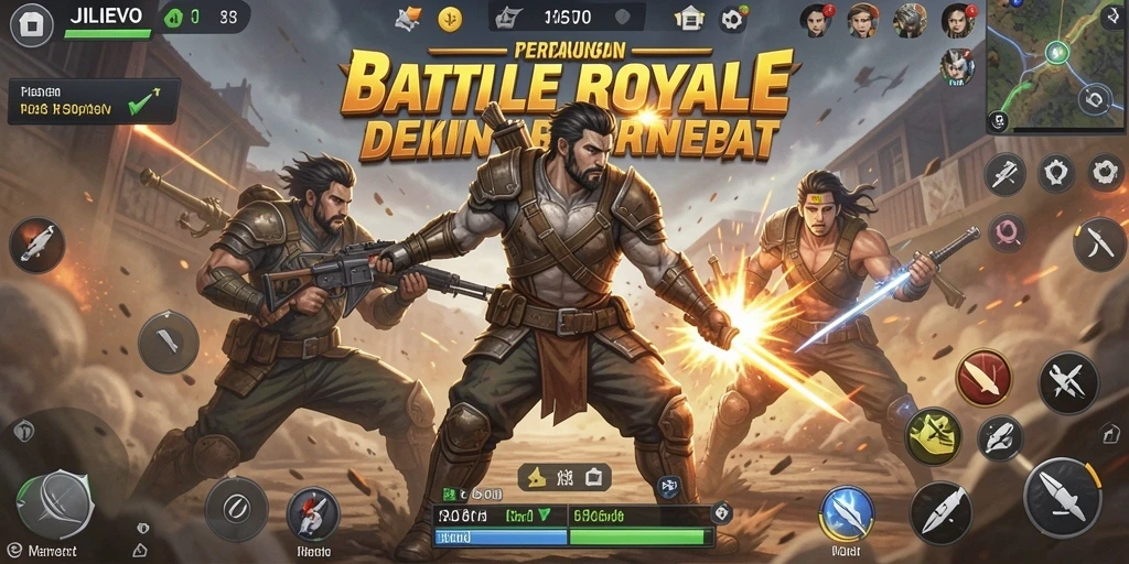 Tangkapan layar gameplay mendebarkan dari JILIEVO dalam pertempuran Battle Royale.